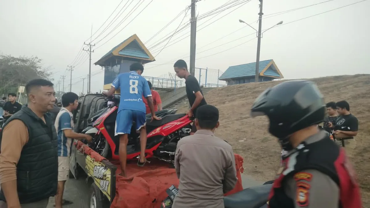 Polresta Gowa Bubarkan Balap Liar di Barombong, 20 Sepeda Motor Diangkut