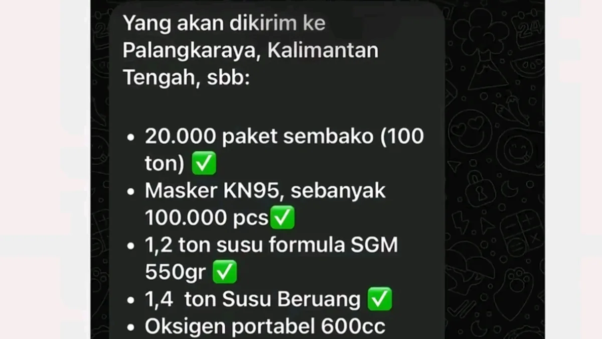Bocor ke Publik! Ini Isi Percakapan Bobon Santoso dan Seskab Teddy Soal Bantuan 100 Ton Sembako ke Palangka Raya