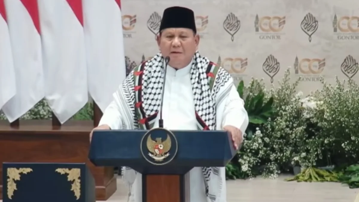 Prabowo Bergurau soal Wartawan dan Serukan Free Palestine Saat Hadiri Acara di Gontor