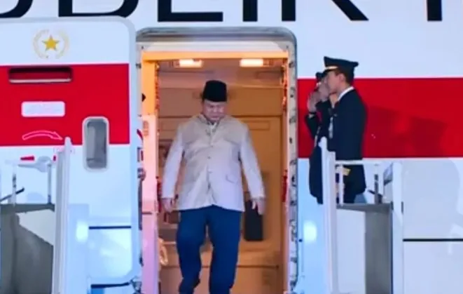 Prabowo Kembali ke Indonesia Setelah Jadi Tamu Kehormatan EEF
