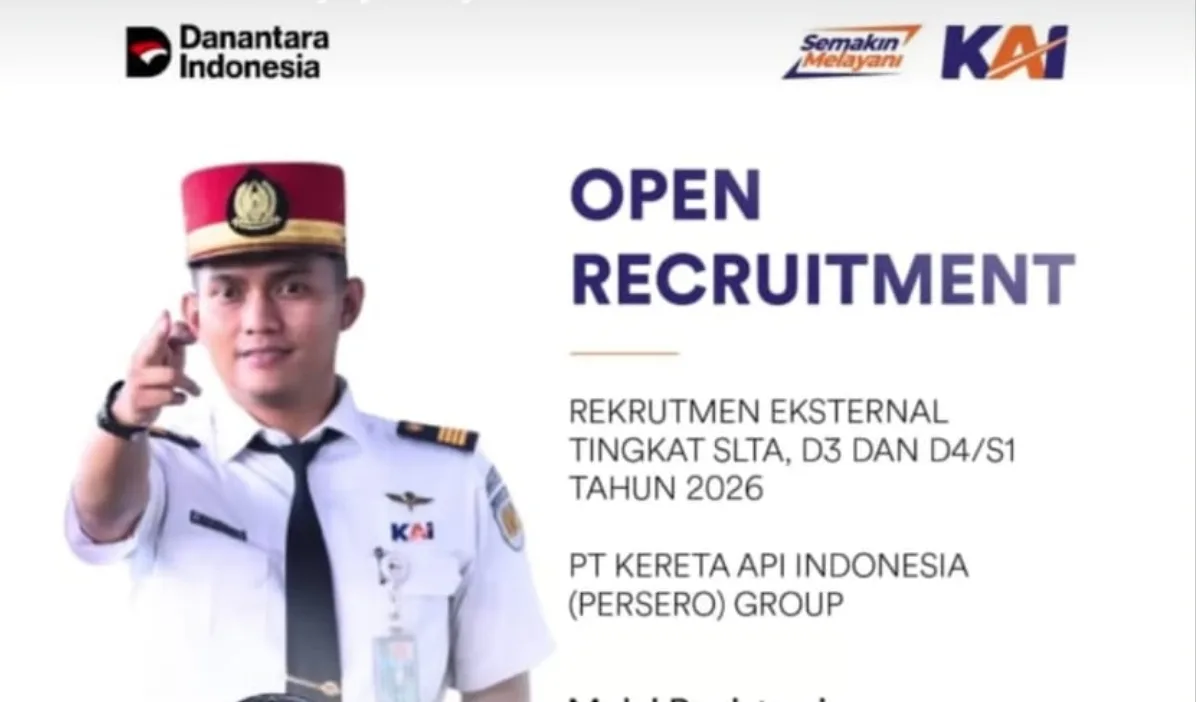 Lowongan KAI 2026 Dibuka, Ini Posisi yang Bisa Dilamar Lulusan SLTA-D3-D4/S1