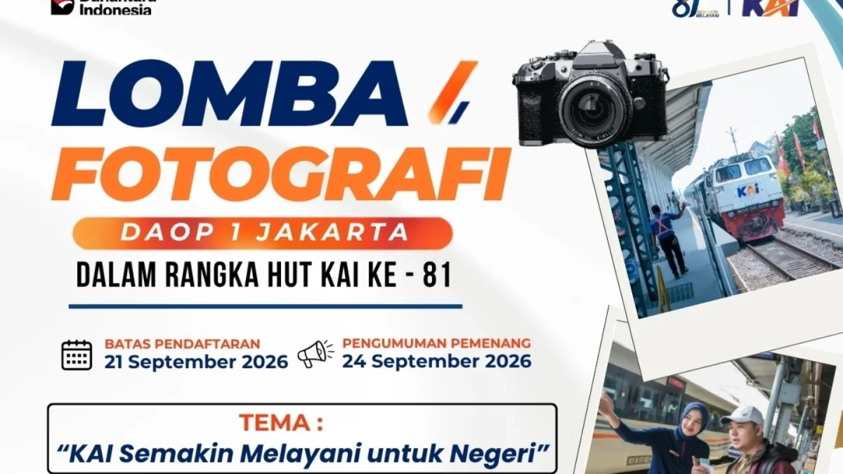 Sambut HUT ke-81, KAI Daop 1 Jakarta Gelar Lomba Fotografi Berhadiah Jutaan Rupiah